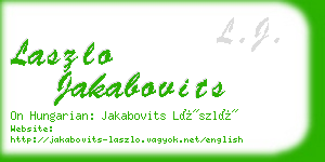 laszlo jakabovits business card